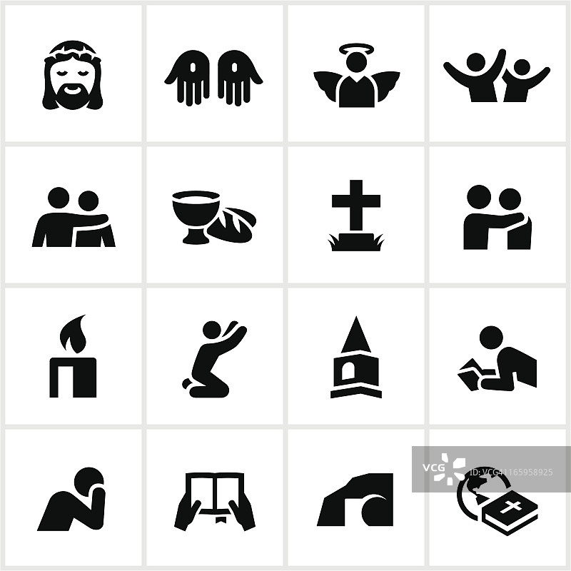 黑色基督教信仰图标图片素材