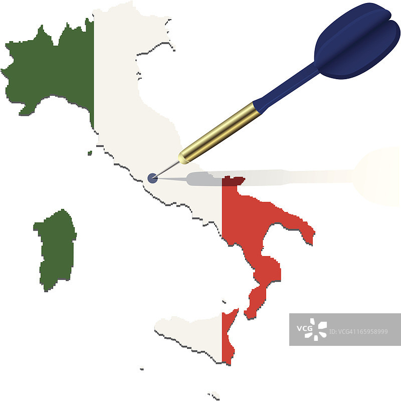意大利地图 - 飞镖图片素材