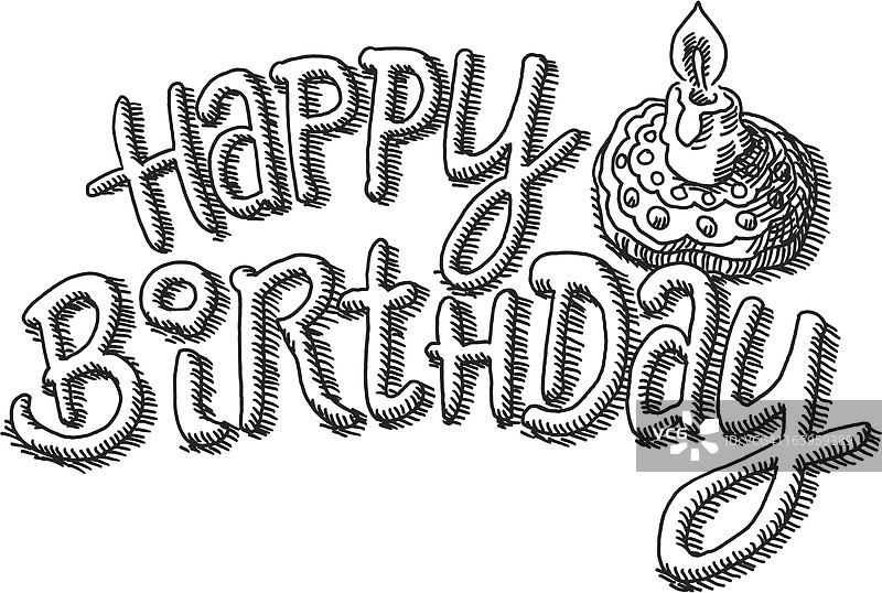 生日快乐蜡烛绘画图片素材