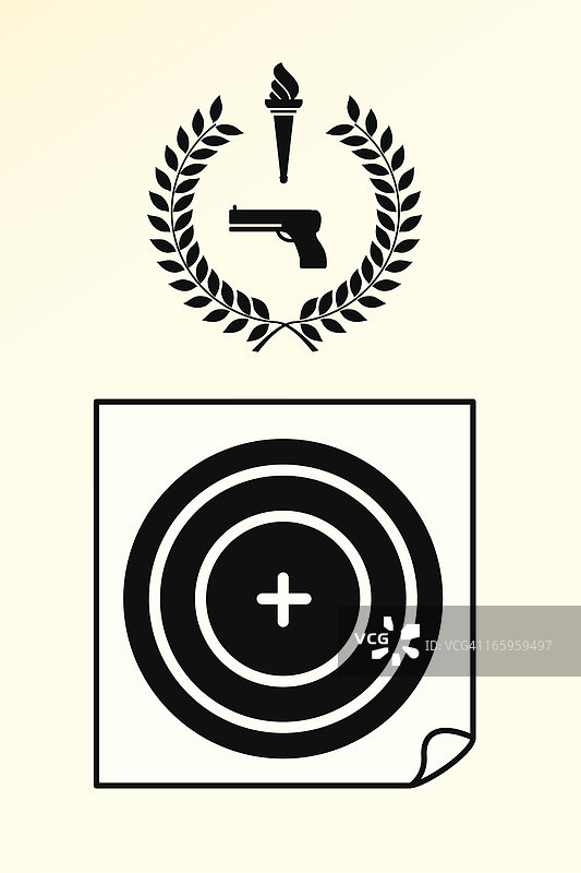 射击目标海报和徽章图片素材