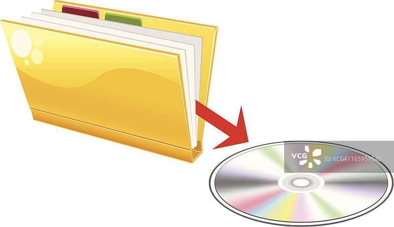 文件传输到光盘 - 矢量图图片素材