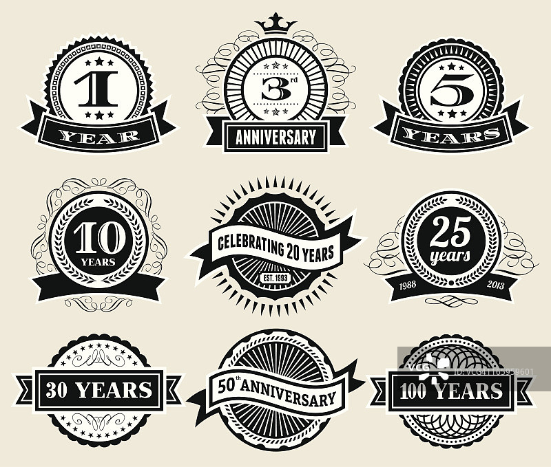 周年纪念徽章合集图片素材