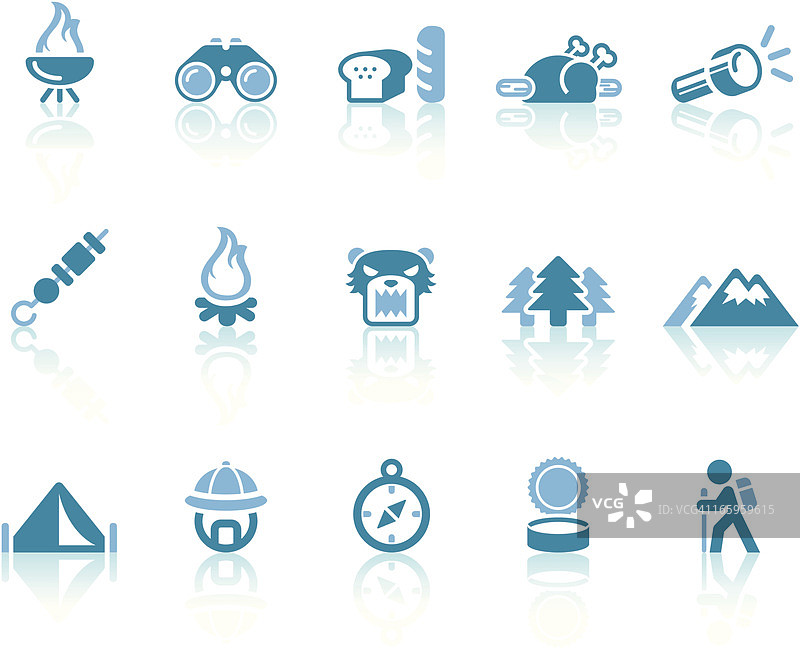 露营图标| 简约蓝色系列图片素材