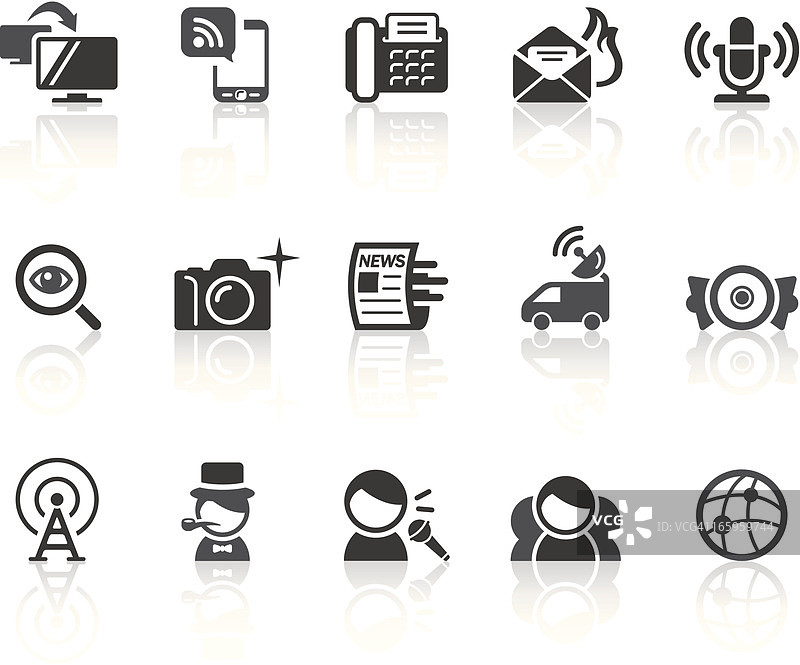 新闻图标 | 简约黑色系列图片素材