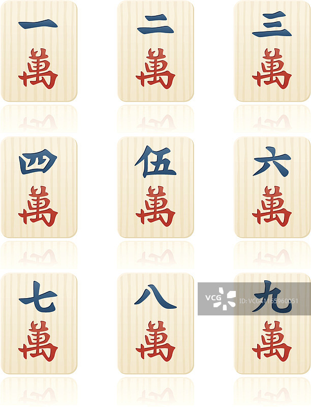 麻将牌：字符牌图片素材