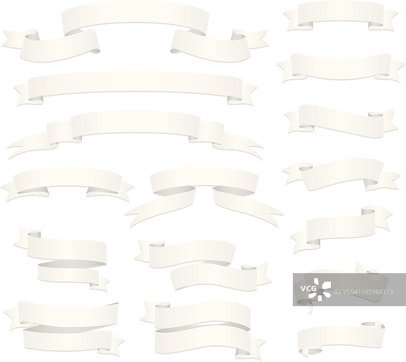 不同形状的卡通白色banner图片素材