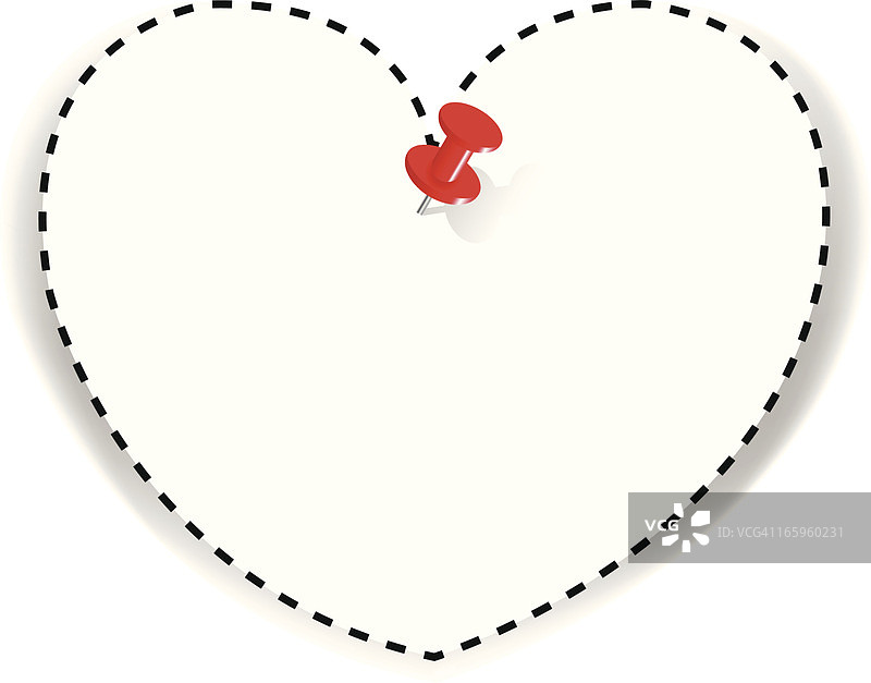 带图钉的心形优惠券图片素材