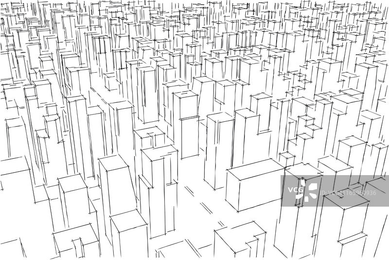 城市透视图草图图片素材