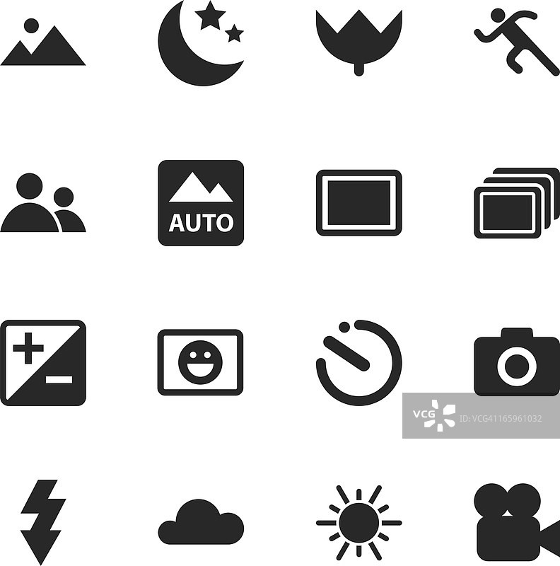 相机菜单剪影图标 | 合集1图片素材