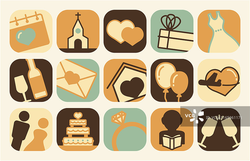 婚礼简约图标图片素材