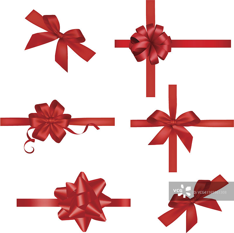 红色丝带套装图片素材