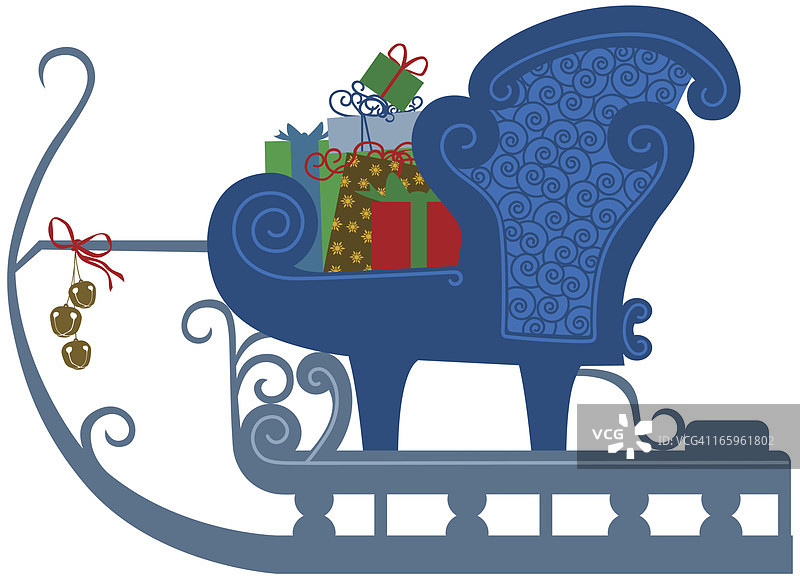 装满礼物的雪橇图片素材