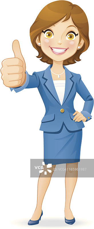 女商人竖起大拇指图片素材