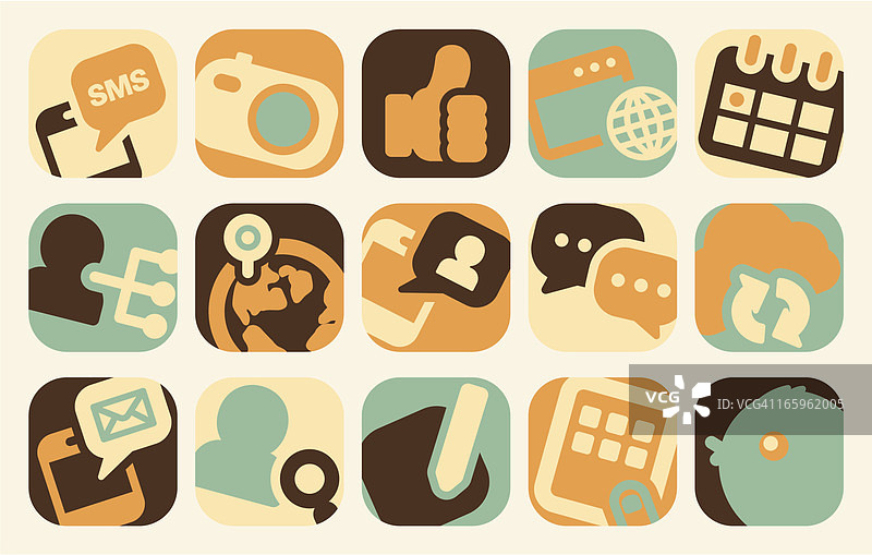 社交媒体和通讯图标图片素材