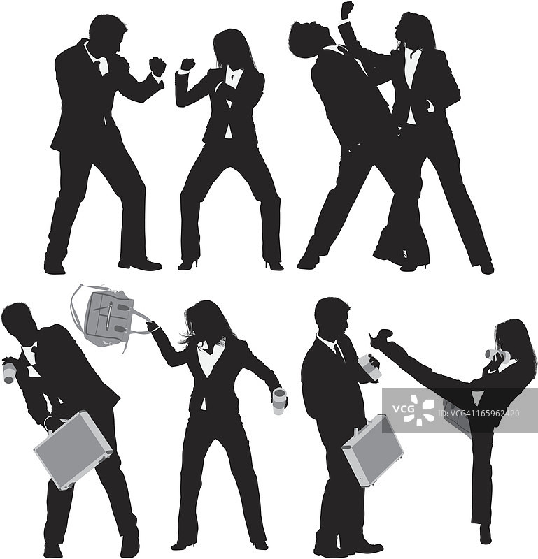 争斗的商务高管多图图片素材