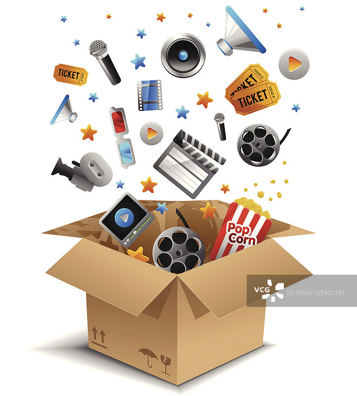 盒子里的电影概念图片素材