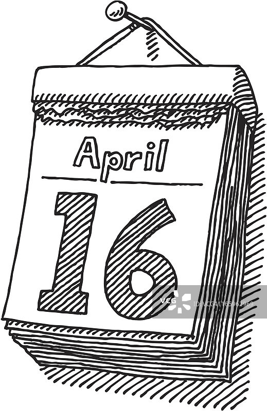 日历绘画图片素材