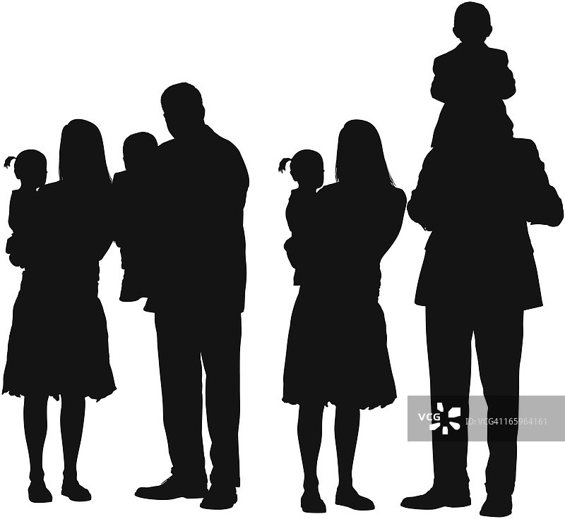 家庭剪影图片素材