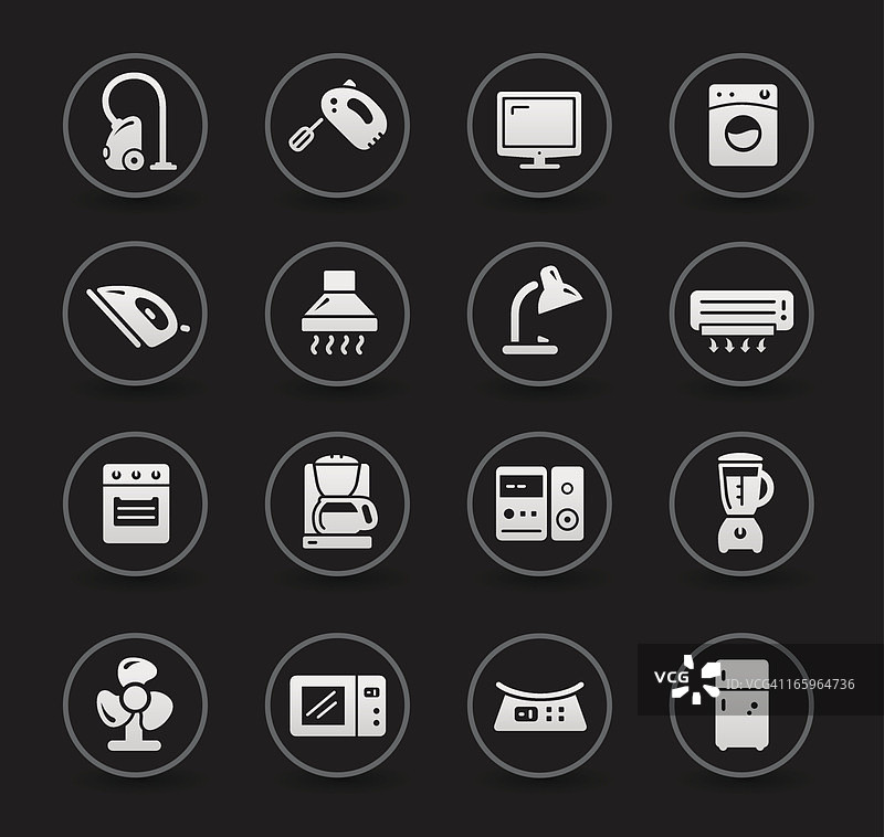 黑色家用电器图标图片素材