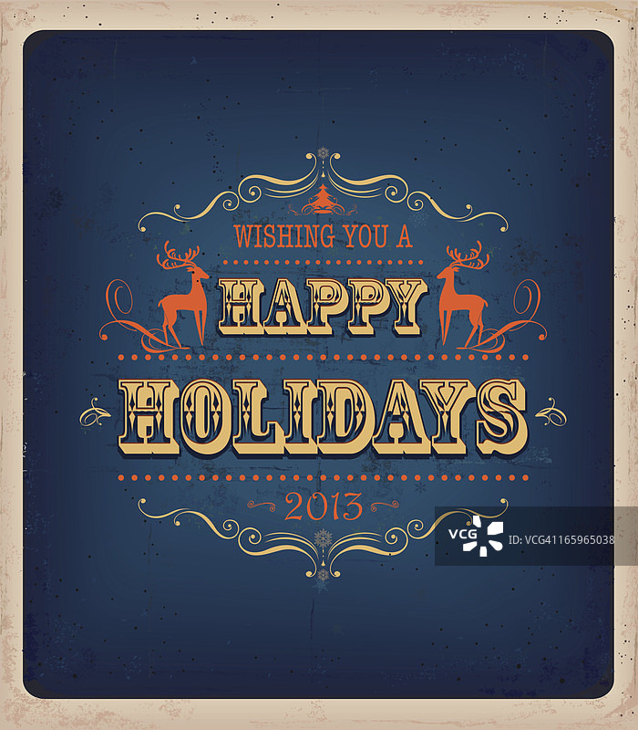 圣诞复古贺卡图片素材