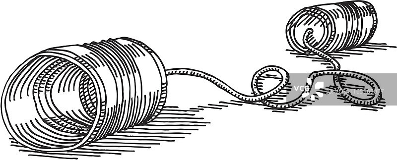 罐头电话沟通绘画图片素材