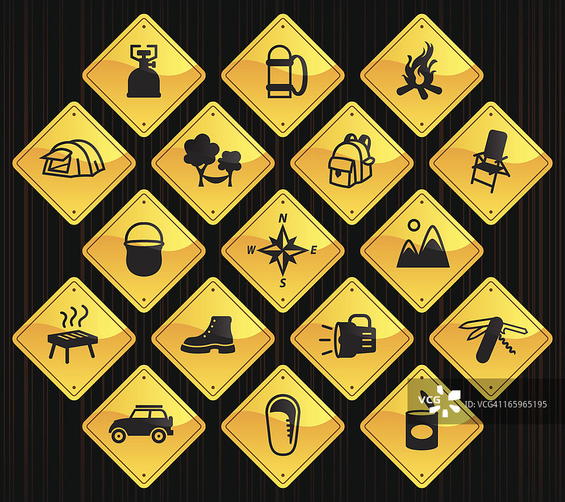 黄色露营路标图片素材