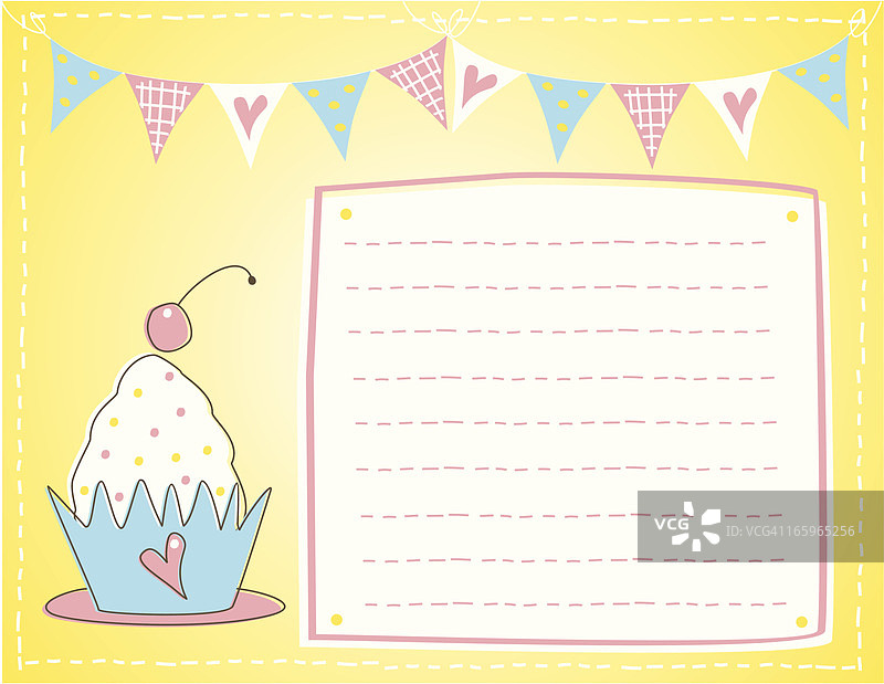 纸杯蛋糕海报素描图片素材