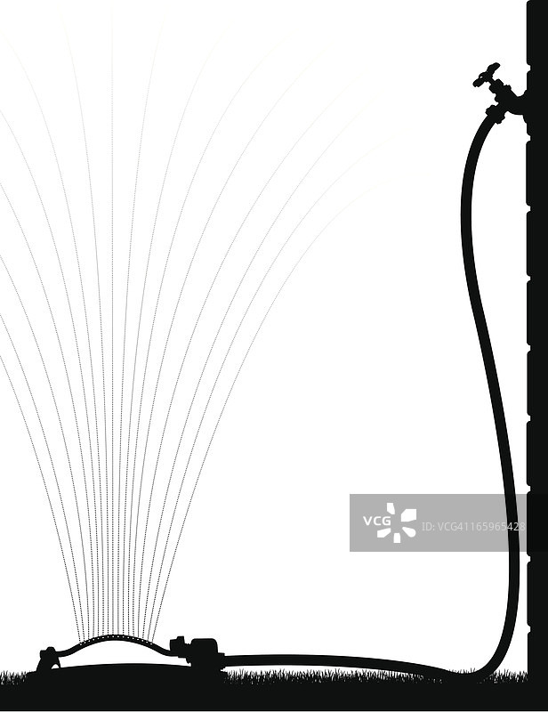 洒水器和花园软管框架图片素材
