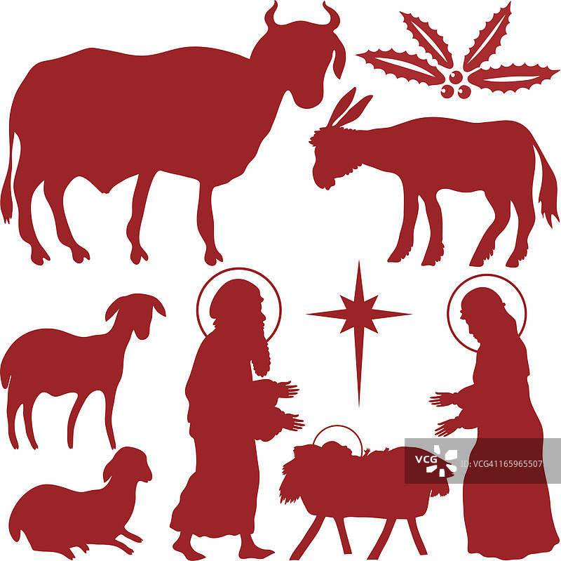 耶稣诞生剪影图片素材