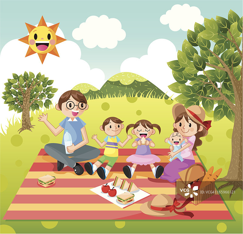 家庭野餐图片素材