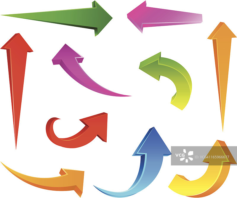 彩色3D箭头插图合集图片素材