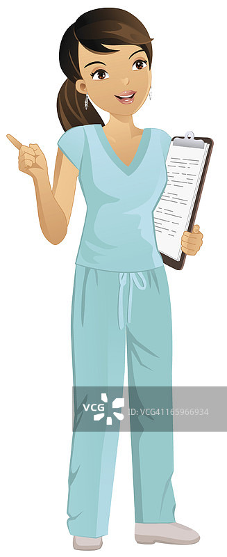 卡通女护士拿着写字板图片素材