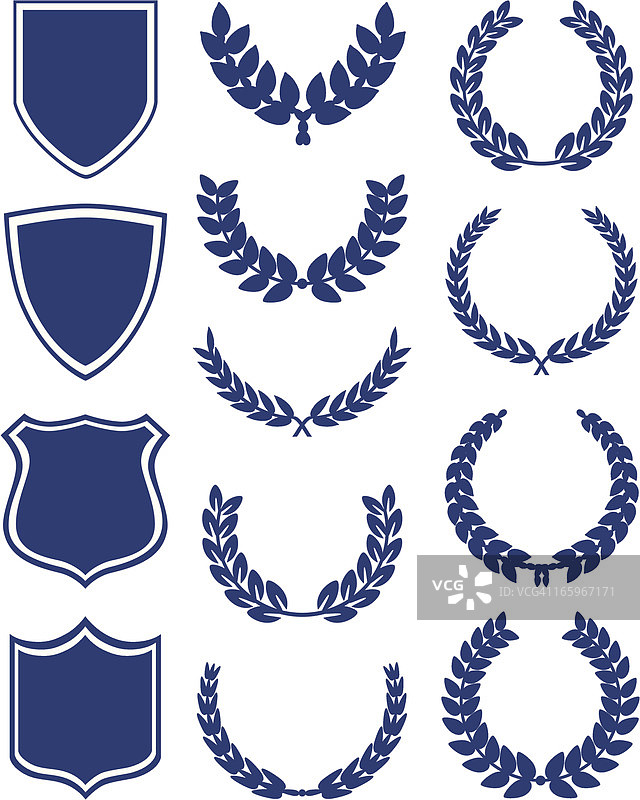 盾牌和月桂花环图片素材