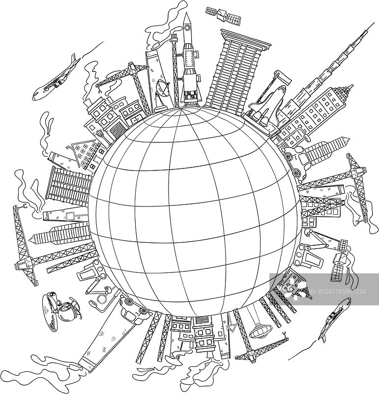 世界城市发展图图片素材