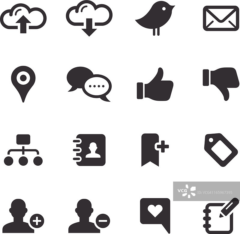 单色图标集|社交媒体图片素材