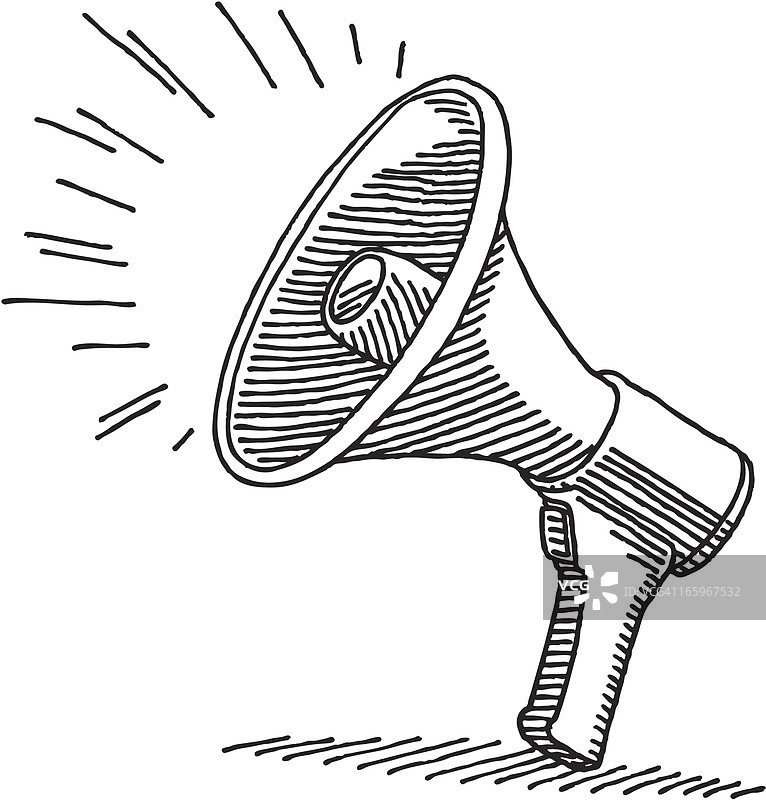 扩音器简笔画图片素材