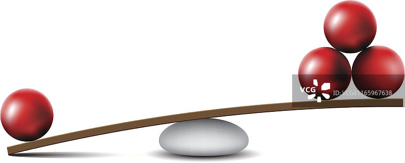 木板上平衡的红色球体图片素材
