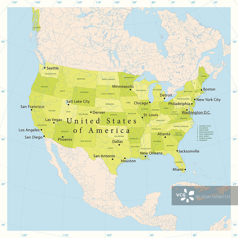 美国矢量地图图片素材