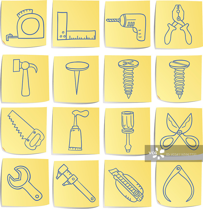 涂鸦备忘录图标集-办公工具图片素材