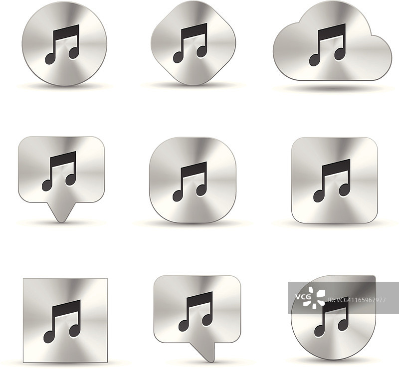 音符拉丝金属图标图片素材