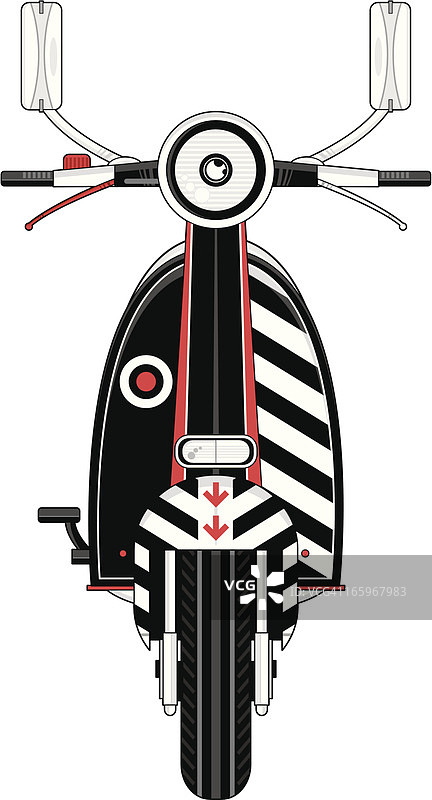 复古条纹Mod滑板车图片素材