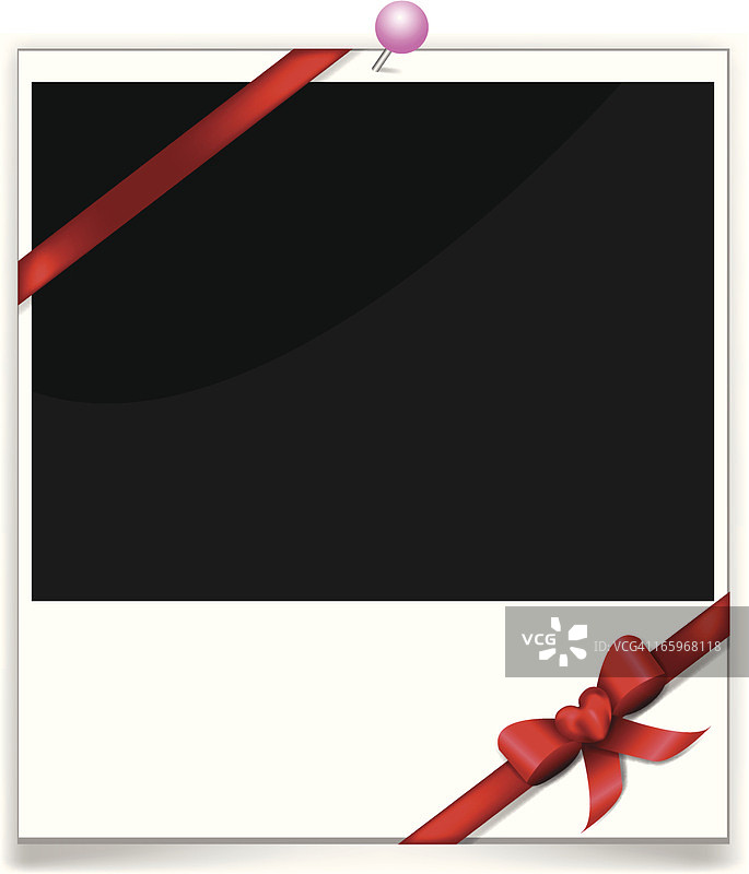 心形蝴蝶结宝丽来图片素材