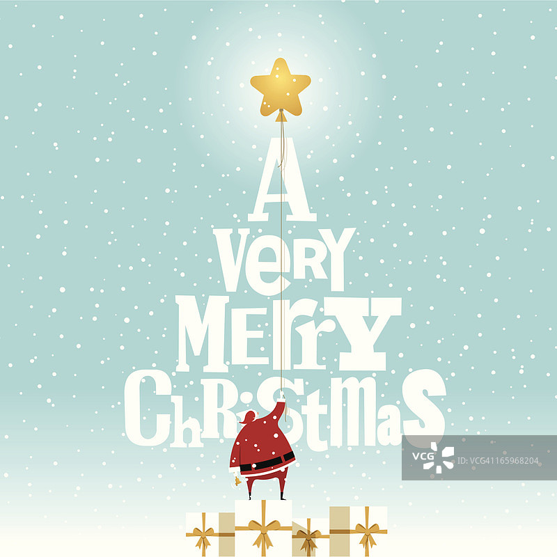 圣诞老人和圣诞树礼物插画矢量图图片素材