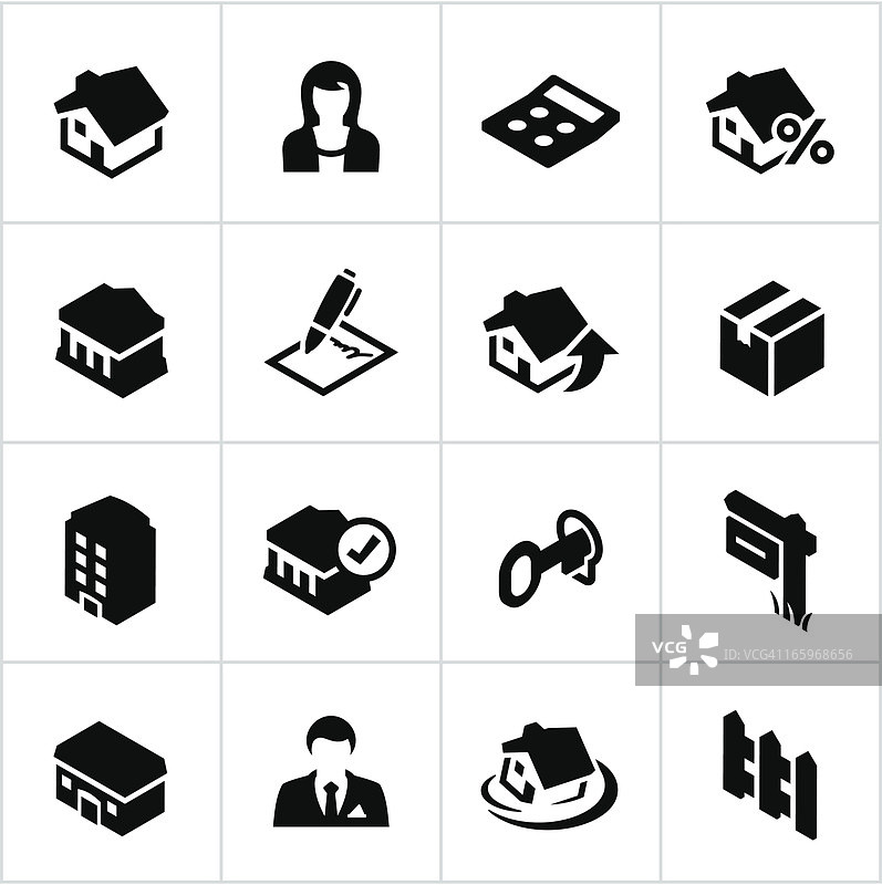 黑色房地产图标图片素材