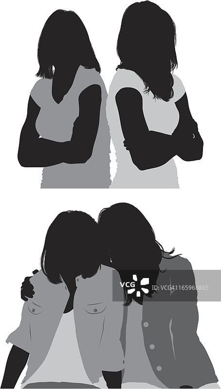 站在一起的女性朋友图片素材