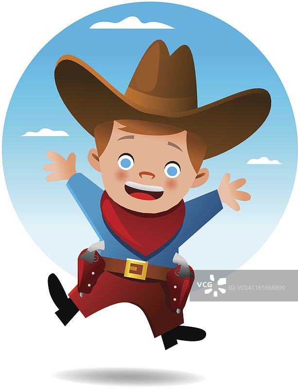 快乐的牛仔儿童图片素材