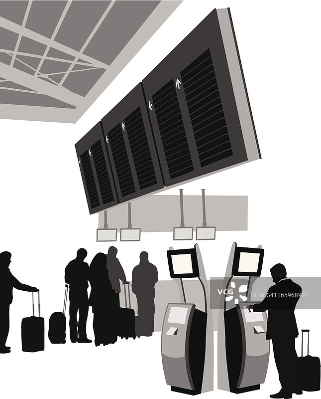 到达离开矢量轮廓图片素材