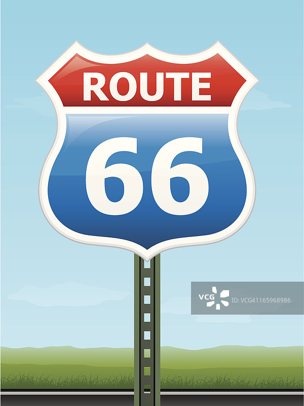 66号公路标志图片素材