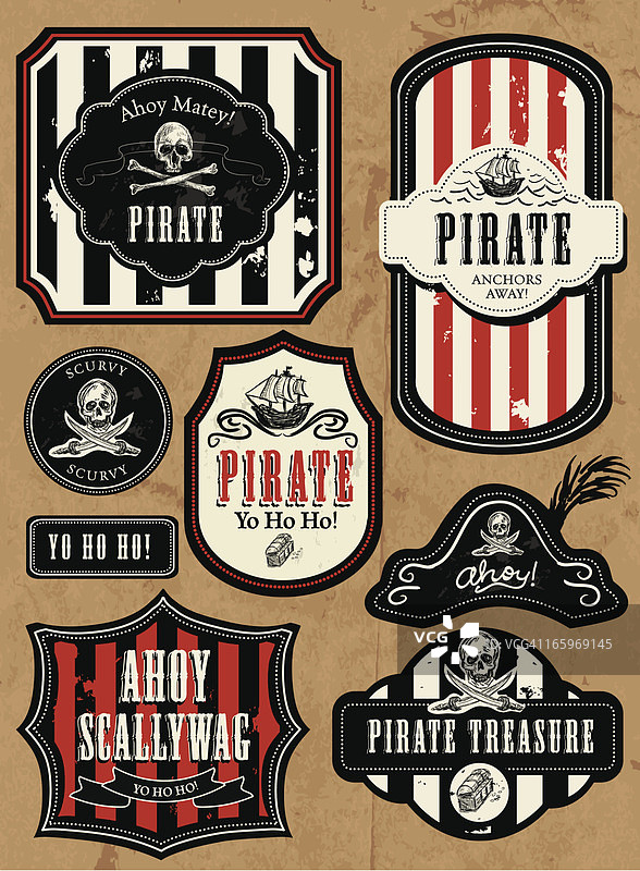 海盗主题标签图片素材