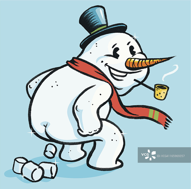 制作棉花糖的雪人图片素材